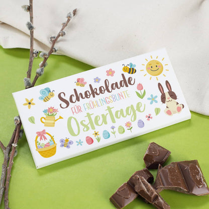 Schokolade für frühlingsbunte Ostertage im Geschenkset