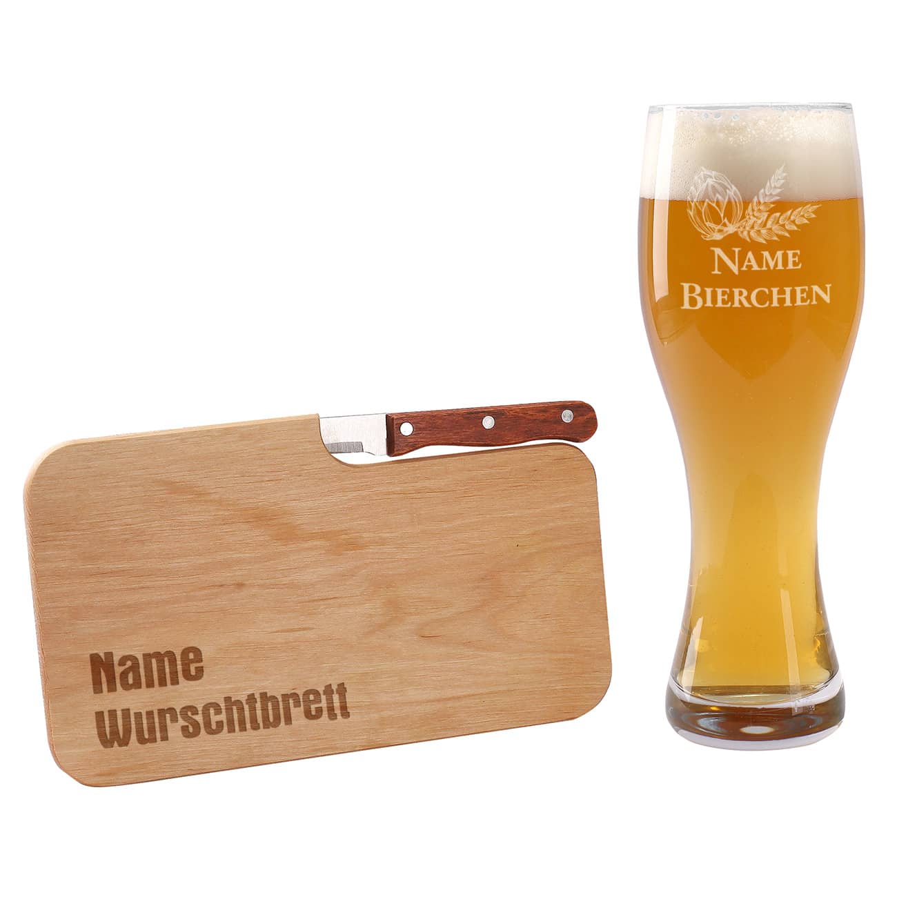 Beide Produkte mit Ihrem Wunschnamen graviert