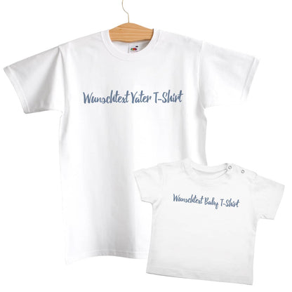 T-Shirts für Papa und Sohn mit Ihrem Wunschtext