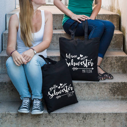 Schwarzer Beutel im Set kleine Schwester große Schwester
