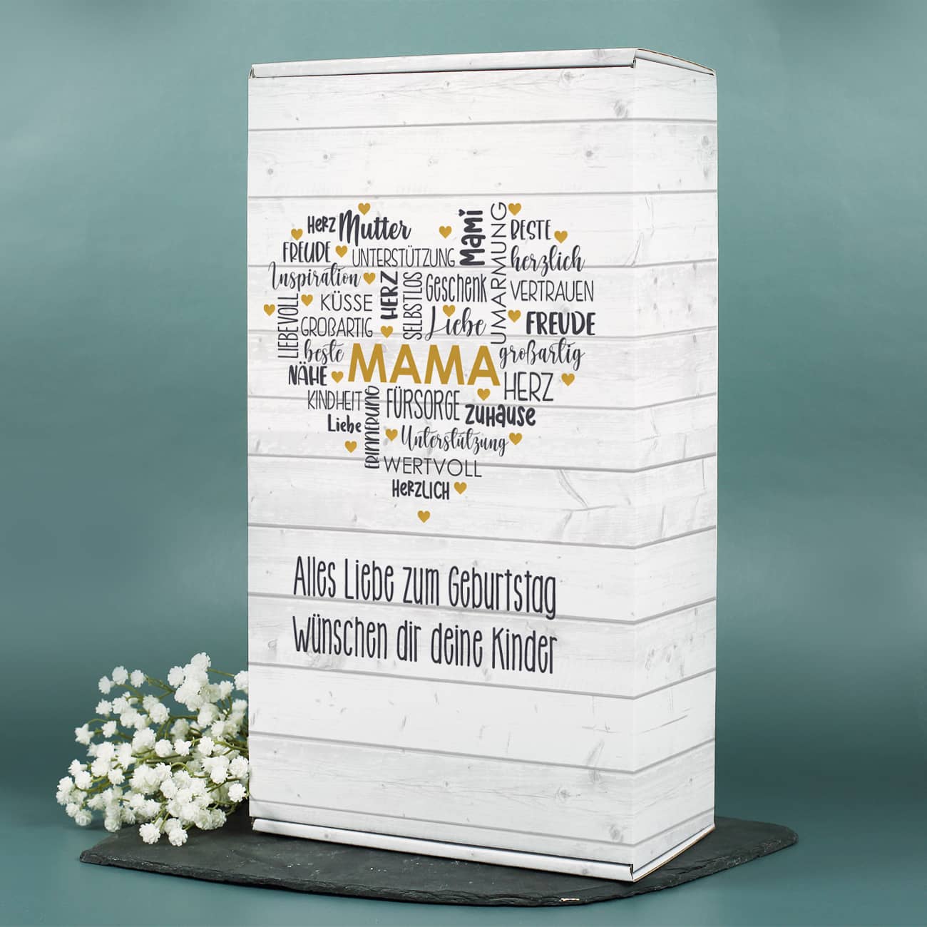 Personalisierte Geschenkbox mit Ihrem Text