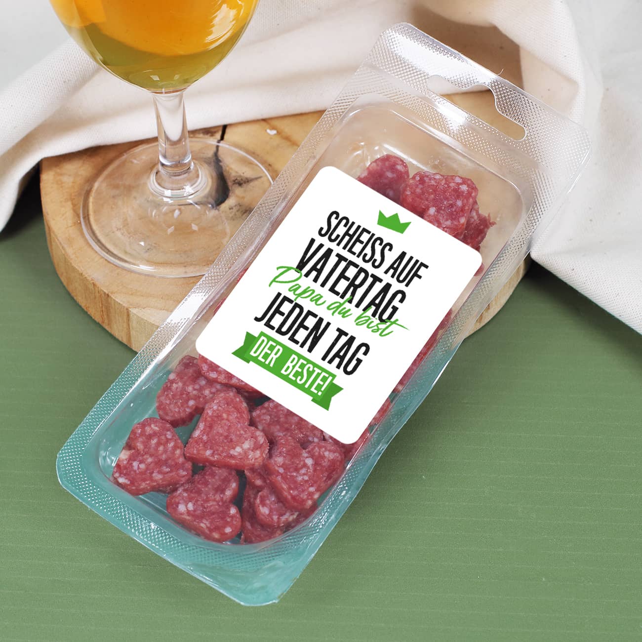 Bier-Geschenkset zum Vatertag mit Salamisnack