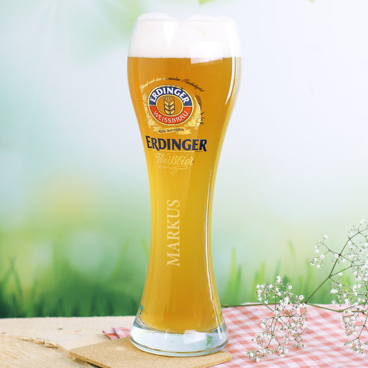 Erdinger Bierglas mit Namensgravur