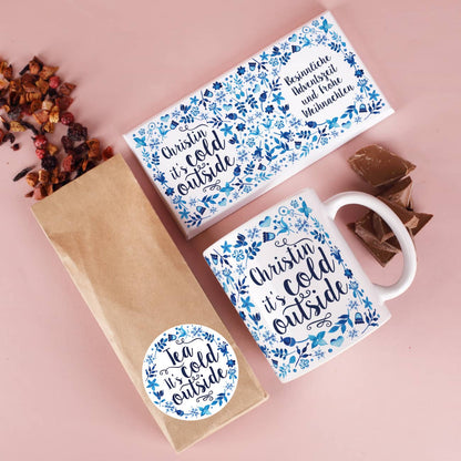 It’s cold outside Wintermotiv Schokolade mit Name und Wunschtext