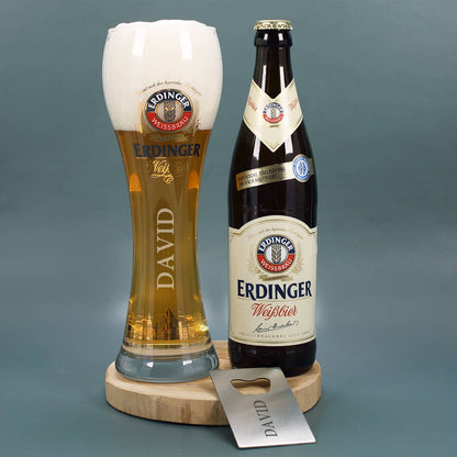 Weißbier Geschenkset mit Glas und Flaschenöffner
