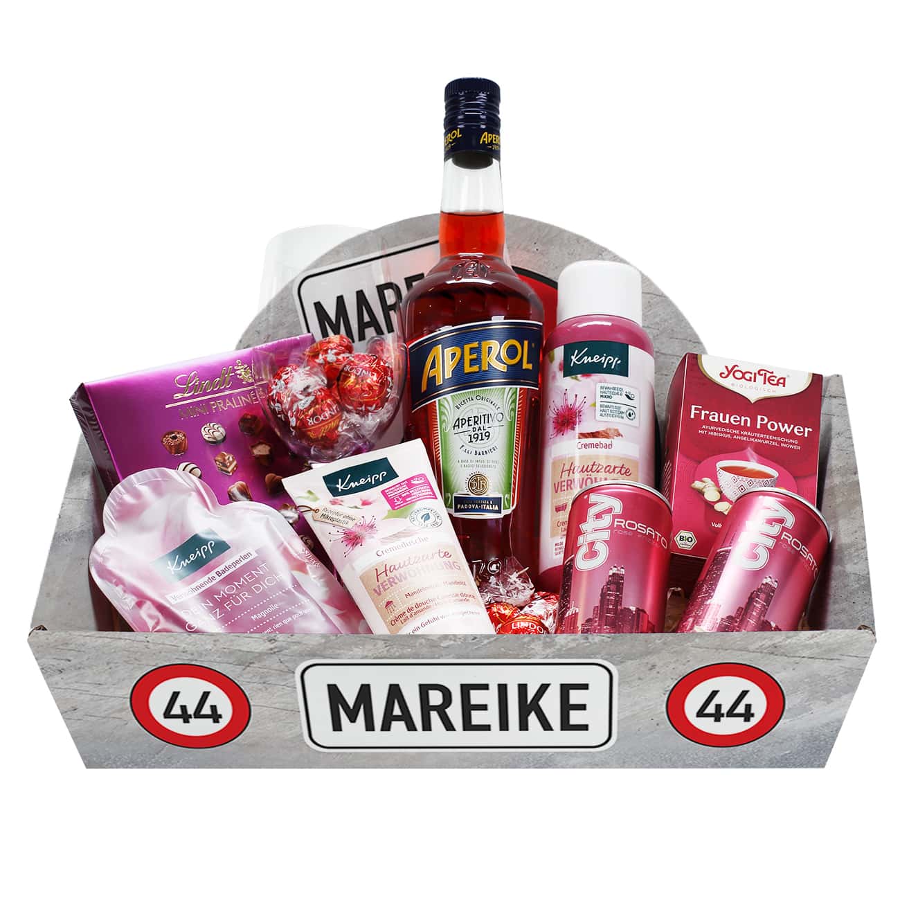 Gefüllter Geschenkkorb für Frauen zum Geburtstag