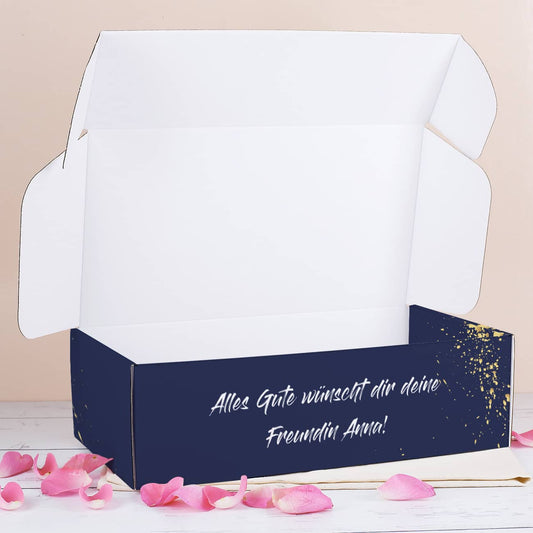 Wunschtext, welcher beim öffnen der Verpackung erscheint