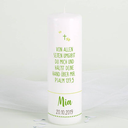 Rückseite Kerze mit Ihrem Wunschtext 