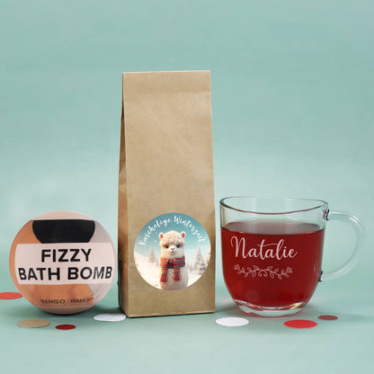 Badekugel, Tee und Teeglas