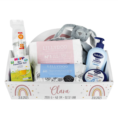Geschenkkorb Regenbogen zur Geburt