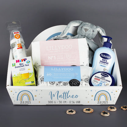 Geschenkkorb Regenbogen zur Geburt