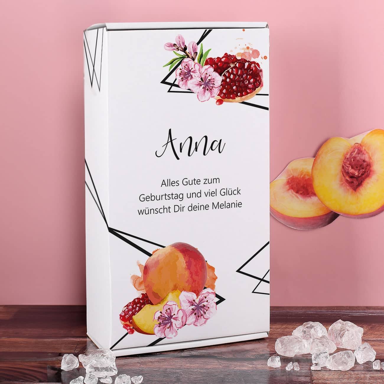 Bedruckte Geschenkverpackung mit Ihrem persönlichen Text und Wunschnamen