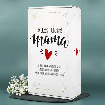 Alles Liebe Mama - Geschenkbox zum Muttertag mit Ihrem Wunschtext bedruckt