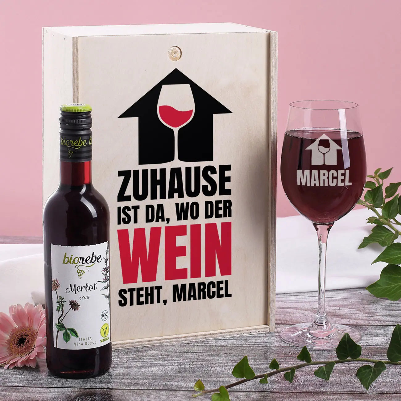 Biorebe Weinset als Geschenk zum Einzug