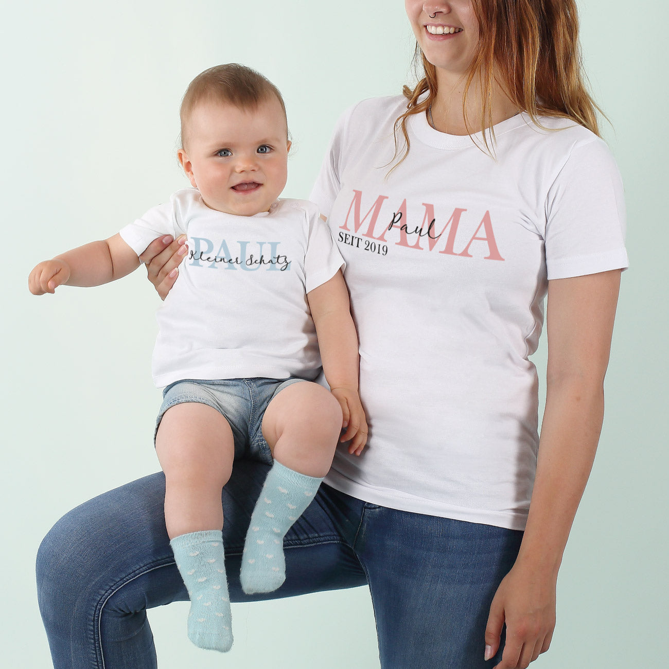 T-Shirt Set für Mama und Sohn