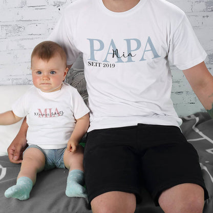 Bedruckte T-Shirts für Vater und Tochter