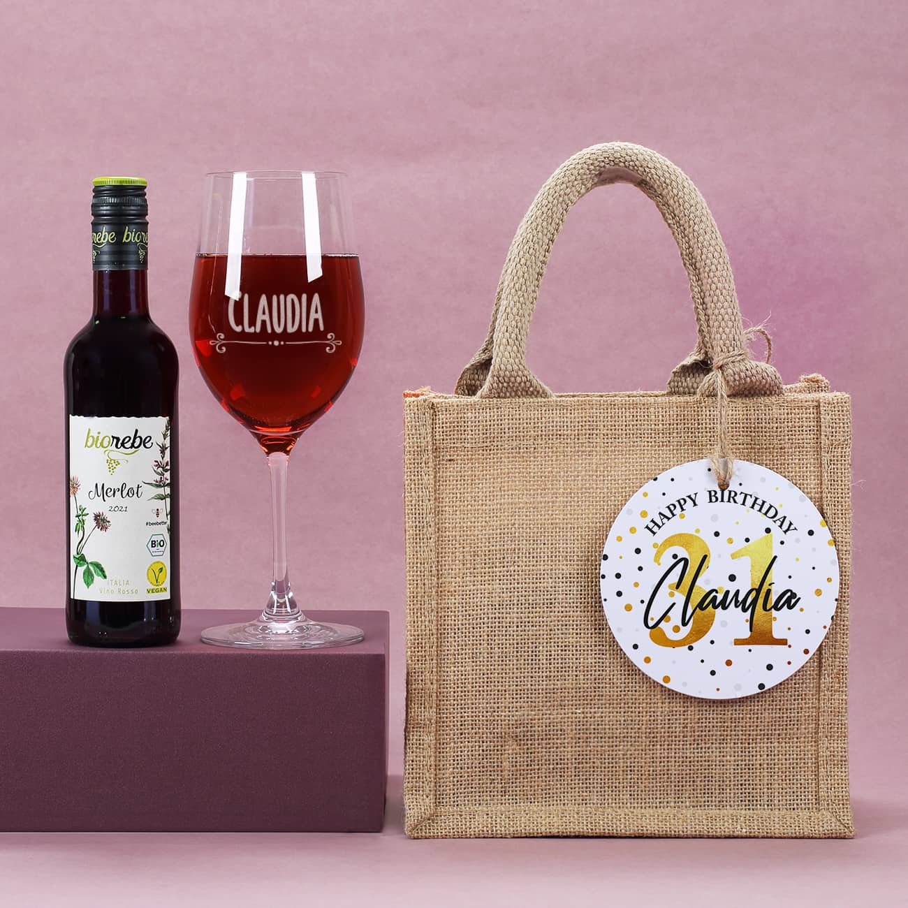 Geschenkset zum Geburtstag mit Rotwein