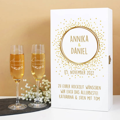 Geschenkset zur Hochzeit mit Gläsern und Box