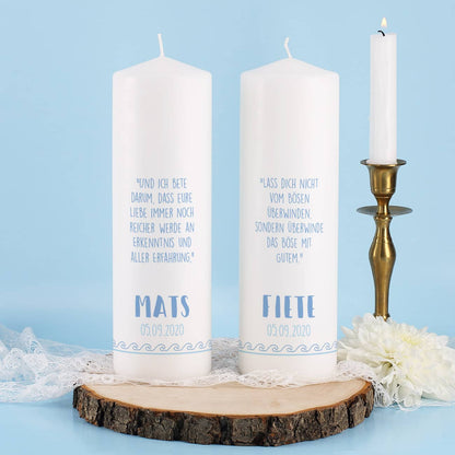 Namen, Datum und Wunschtext zur Taufe