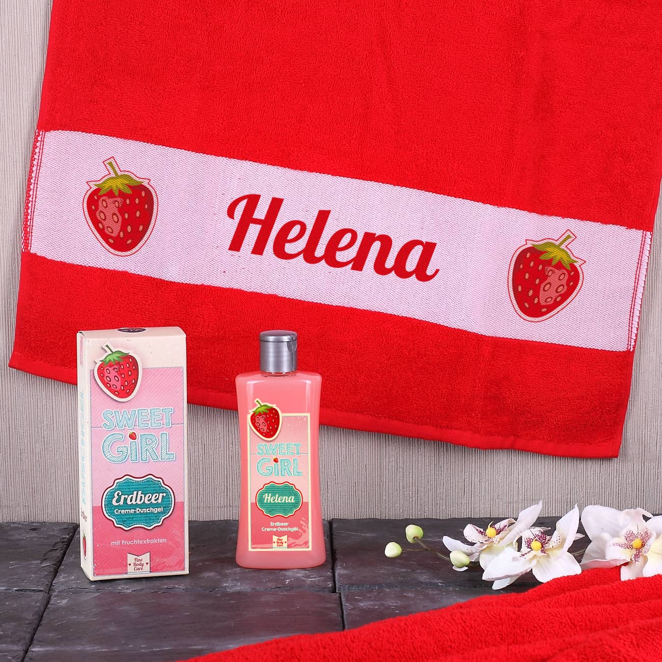 Pflegeset - Sweet Girl - Handuch & Duschgel
