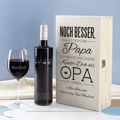 Geschenkset für den besten Opa mit Wein