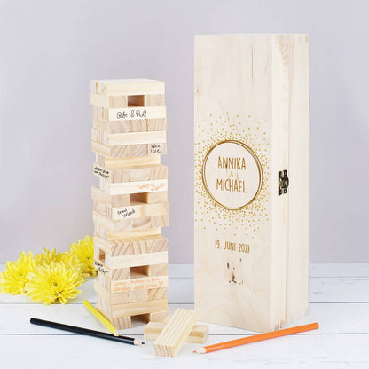 Gästebuch der anderen Art - Als Jenga Turm zur Hochzeit