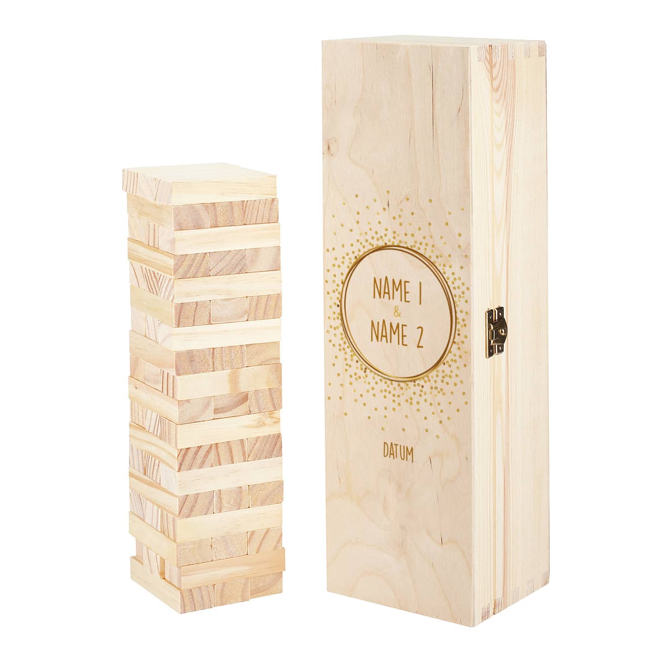 Holzbox mit Ihren Daten persönlich bedruckt