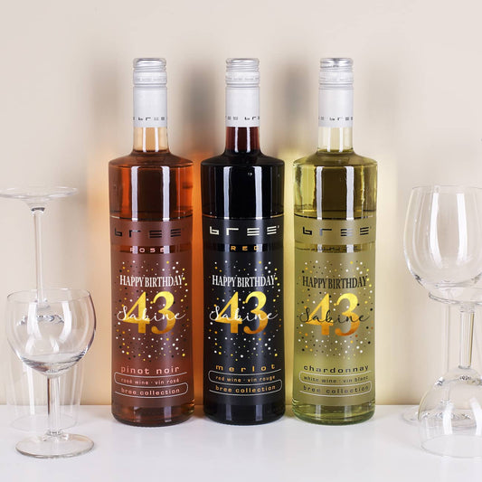 Persönliche Weinflasche zum Geburtstag in 3 Sorten