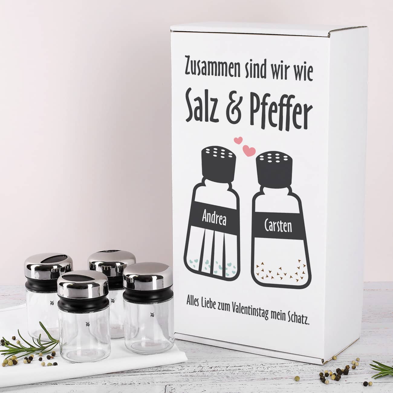WMF Gewürzstreuer in personalisierter Verpackung zum Valentinstag