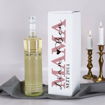 Flaschenverpackung bedruckt für Mamas mit Wunschtext und BREE Weinflasche