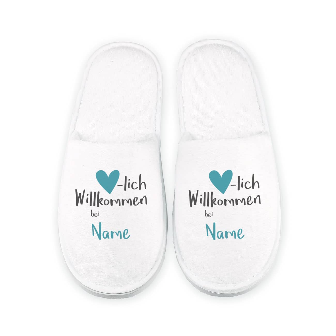 Personalisierte Hausschuhe mit Familienname nach Ihrem Wunsch