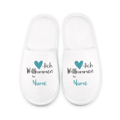 Personalisierte Hausschuhe mit Familienname nach Ihrem Wunsch