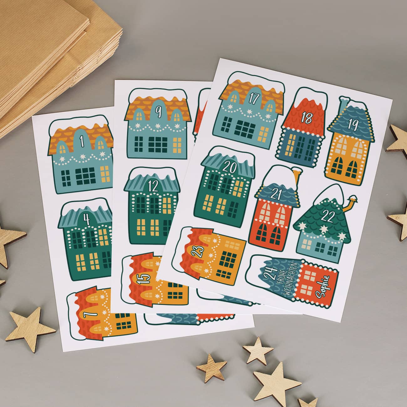 3 Bögen Adventskalender