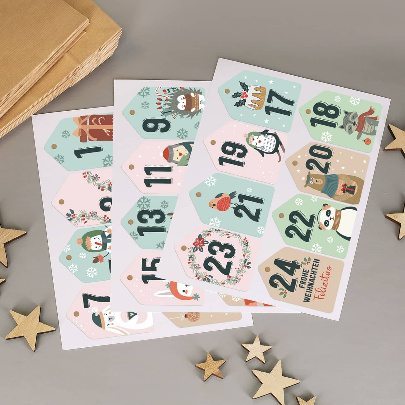 Adventskalender Aufkleber 