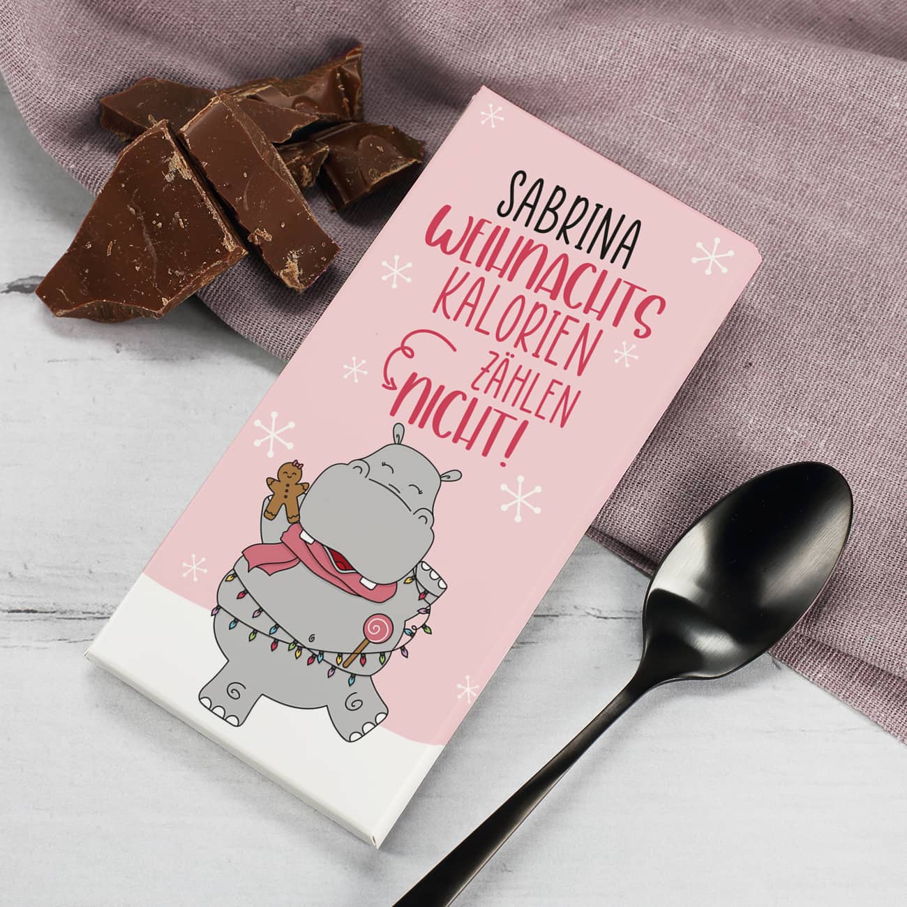 100g Schokolade mit personalisierter Verpackung mit Name