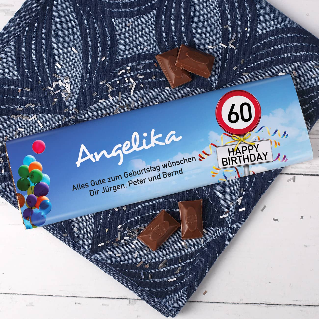 Schokolade zum 60. Geburtstag Happy Birthday