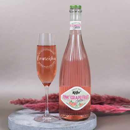 Grapefruit Secco von Käfer und Sektglas mit Namensgravur