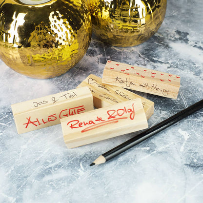 Spielsteine für Glückwünsche an das Hochzeitspaar