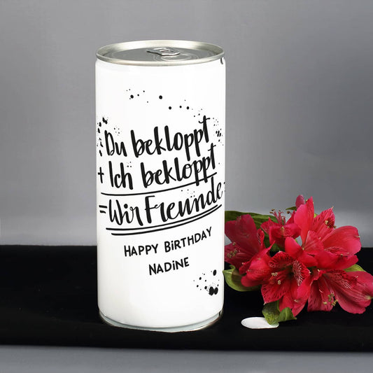 Du bekloppt, Ich bekloppt, Wir Freunde - 1 L Bierdose für Freunde