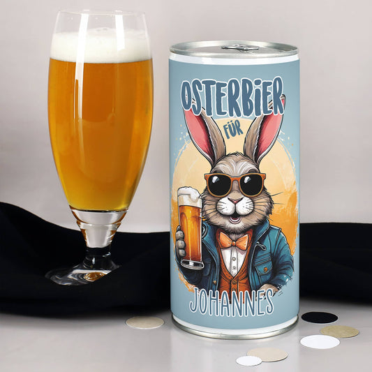 Personalisiertes Osterbier mit Name | 1 Liter Bierdose als Geschenk zu Ostern mit Osterhase