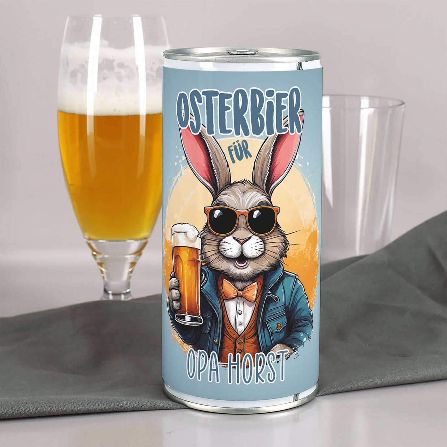 Personalisiertes Osterbier mit Name | 1 Liter Bierdose als Geschenk zu Ostern mit Osterhase