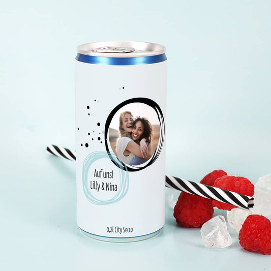 Prosecco Dose mit Text und Foto