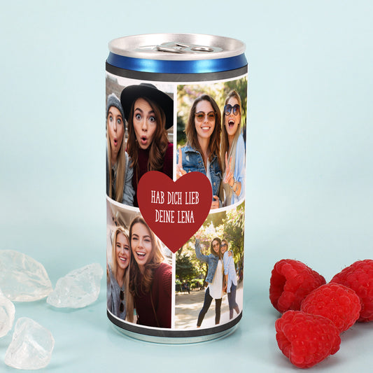 Persönliche Sektdose für die beste Freundin mit Fotos bedruckt