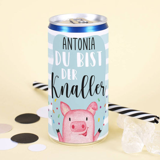 Secco Dose zum Geburtstag oder zu Silvester mit Name personalisiert