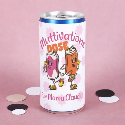 Seccodose als Geschenk für Mama mit personalisiertem Etikett