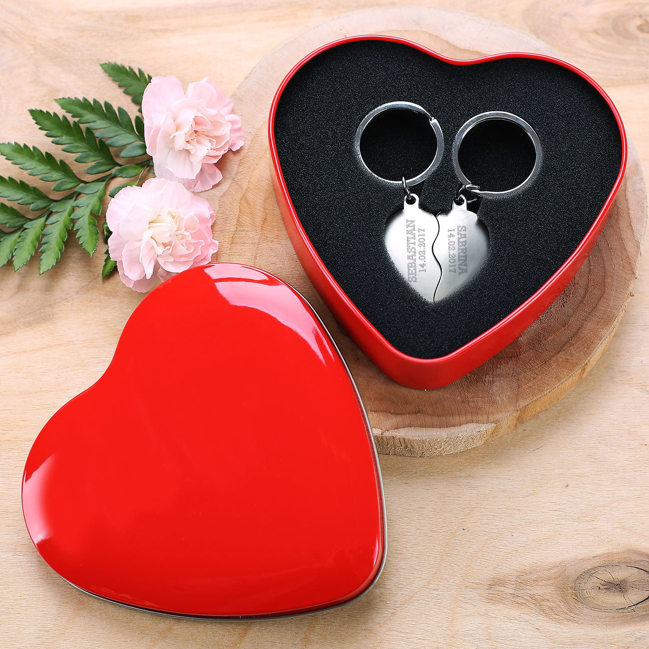 Herz-Schlüsselanhänger für Paare