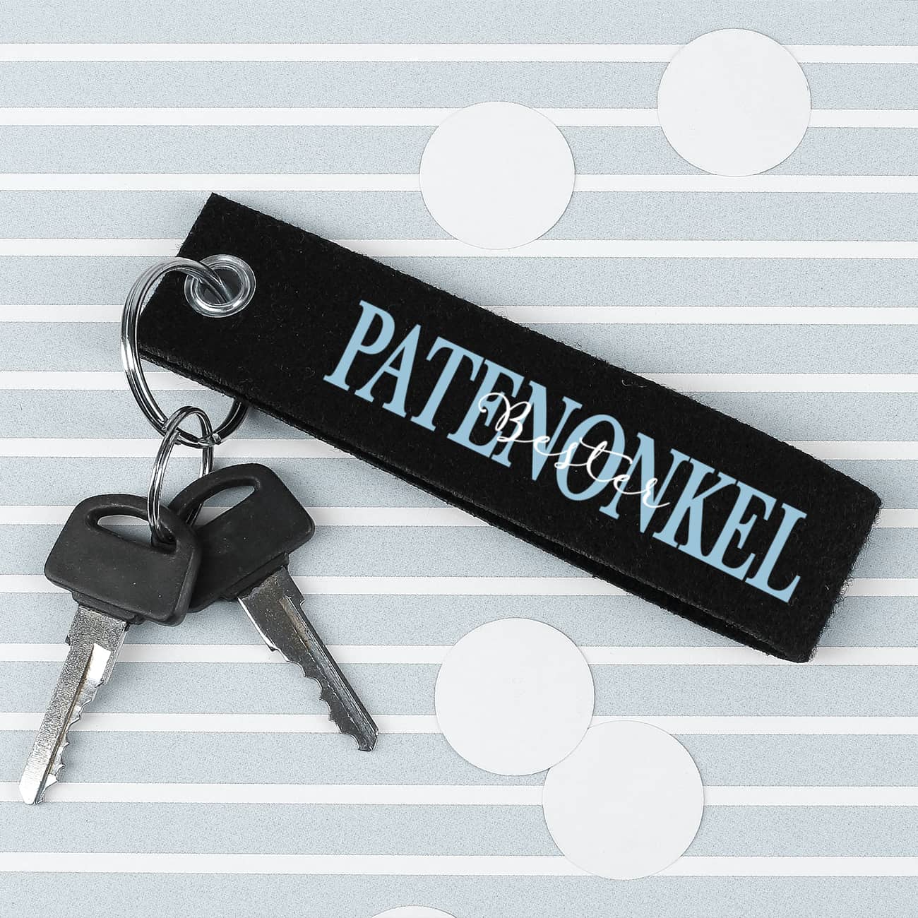 Patenonkel Schriftzug mit Text personalisiert, beispielsweise Name oder Adjektiv