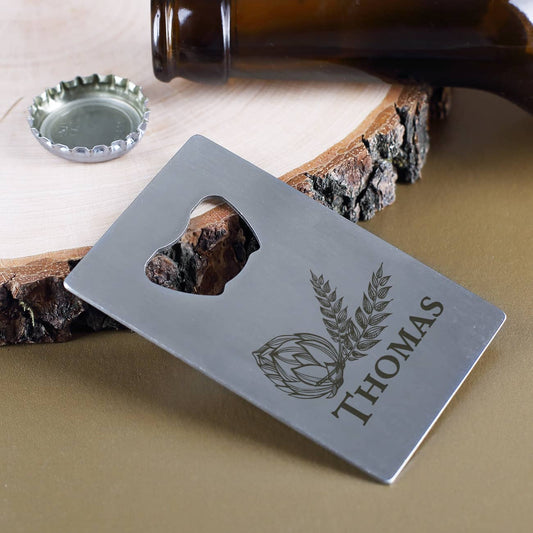 Silberner Flaschenöffner mit Namensgravur