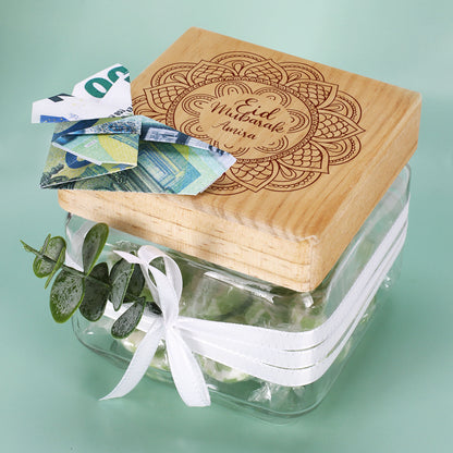 Keksdose / Vorratsglas „Eid Mubarak“ mit Wunschname für Ramadan & festliche Anlässe