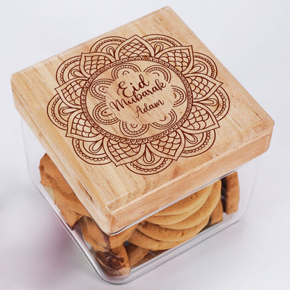 Keksdose / Vorratsglas „Eid Mubarak“ mit Wunschname für Ramadan & festliche Anlässe
